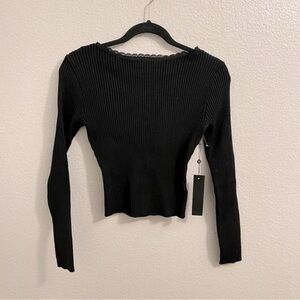 Black ribbed sweater